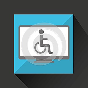 Pc device medical concept disabled wheelchair