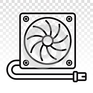 PC fan / computer fan with usb plugs line art icon for apps or website