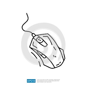 PC Gaming Mouse Computer Doodle Icon