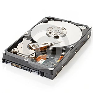 PC hard disk isolated on white background