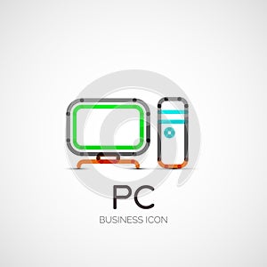 PC icon company logo, business concept