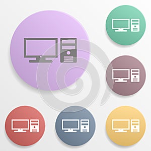Pc icon. Detailed set of web badge color set icon. Simple glyph, flat vector of web icons for ui and ux, website or mobile