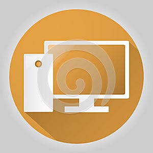 PC Icon in trendy flat style isolated on grey background. Computer symbol for your web site design, logo, app, UI. Vector illustra