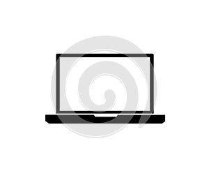 Pc laptop computer icon black white background