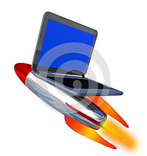 Pc laptop performance speed missile - 3d rendering