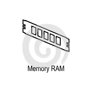 PC memory RAM icon. Element of computer part for mobile concept and web apps. Thin line icon for website design and development,