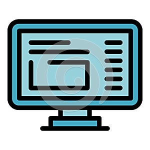 Pc monitor icon vector flat
