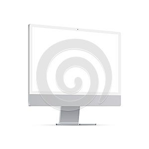 PC Monitor Mockup with Blank Screen, Side View