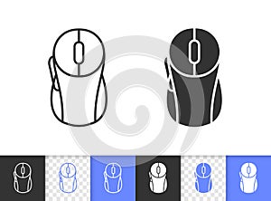 PC Mouse simple black line vector icon