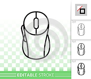Pc Mouse simple black line vector icon