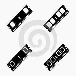 PC RAM module solid icons pack