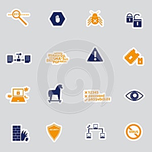Pc security stickers eps10