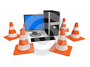 Pc and traffic cones