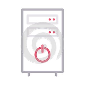 Pc thin line color vector icon