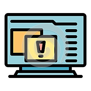 Pc virus alert icon vector flat