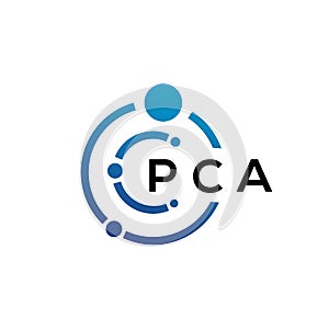 PCA letter technology logo design on white background. PCA creative initials letter IT logo concept. PCA letter design