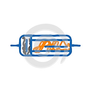 pcb board electronic component icon doodle illustration