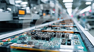 PCB Detail on Automated Electronics Assembly Line