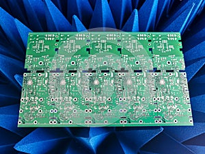 PCB over radio frequency absorbers for EMC tests