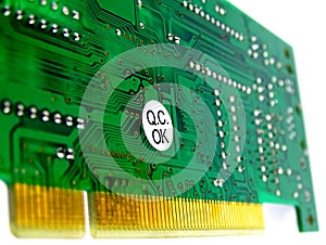 PCB with sticker of quality control