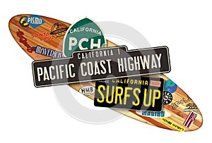 PCH California Surfboard Sign photo