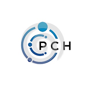 PCH letter technology logo design on white background. PCH creative initials letter IT logo concept. PCH letter design photo