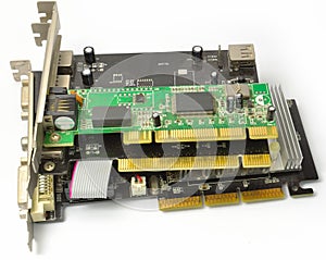 PCI and AGP cards for PC from the side