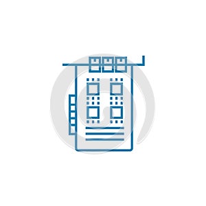 Pci card linear icon concept. Pci card line vector sign, symbol, illustration.