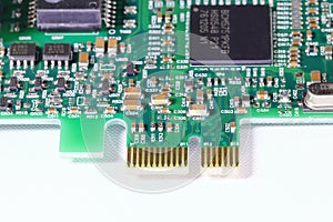 PCI-express 1x ethernet network card connector for interface with computer