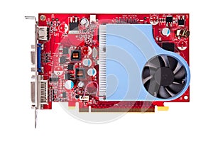 PCI video card isolated on a white background