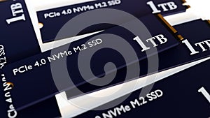 PCIe 4.0 NVMe M.2 SSDs (Solid State Drives) with a storage capacity of 1 TB.
