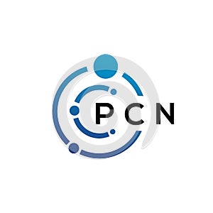 PCN letter technology logo design on white background. PCN creative initials letter IT logo concept. PCN letter design photo