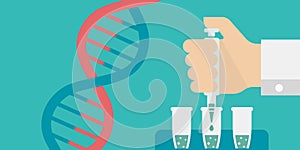 PCR Polymerase chain reaction test banner illustration / Novel coronavirus