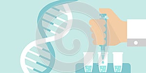 PCR Polymerase chain reaction test banner illustration / Novel coronavirus photo