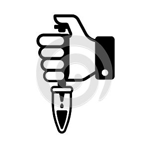 PCR Polymerase chain reaction test icon illustration / Novel coronavirus