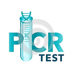 PCR testing emblem - polymerase chain reaction