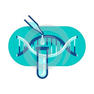 PCR testing - polymerase chain reaction emblem