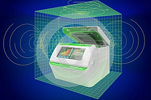 PCR Thermal Cycler, visualization 3d cad model, blueprint. 3D rendering