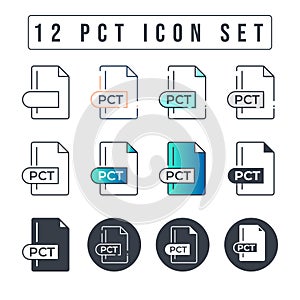 PCT File Format Icon Set. 12 PCT icon set
