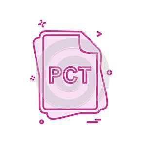 PCT file type icon design vector