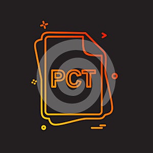 PCT file type icon design vector