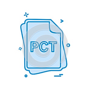 PCT file type icon design vector