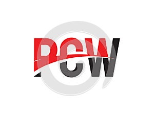 PCW Letter Initial Logo Design Vector Illustration