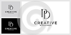 PD or DP initial letter logo design vector