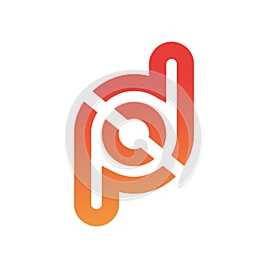 PD letters logo design. PD logo template vector orange color best company. DP icon design. POD icon brand logo. DOP logo photo