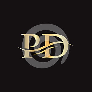 PD logo design. Initial PD letter logo design