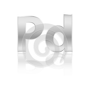 Pd - Palladium, Palas symbol, isolated, vector illustration