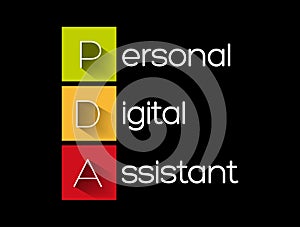 PDA - Personal Digital Assistant acronym