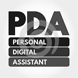 PDA - Personal Digital Assistant acronym