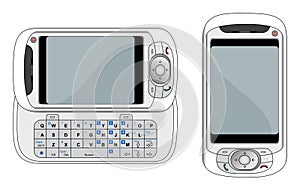 PDA phone vector illustration